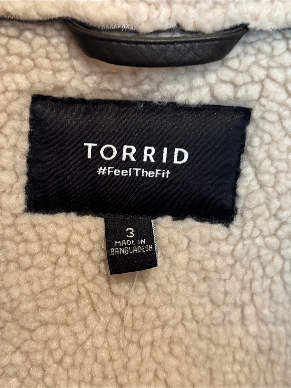 Torrid Brown Faux Leather Teddy Aviator Jacket with Cream Sherpa size 22-24 - Picture 12 of 13